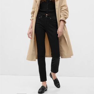 Gap Mid-rise slim straight jeans with wash well.